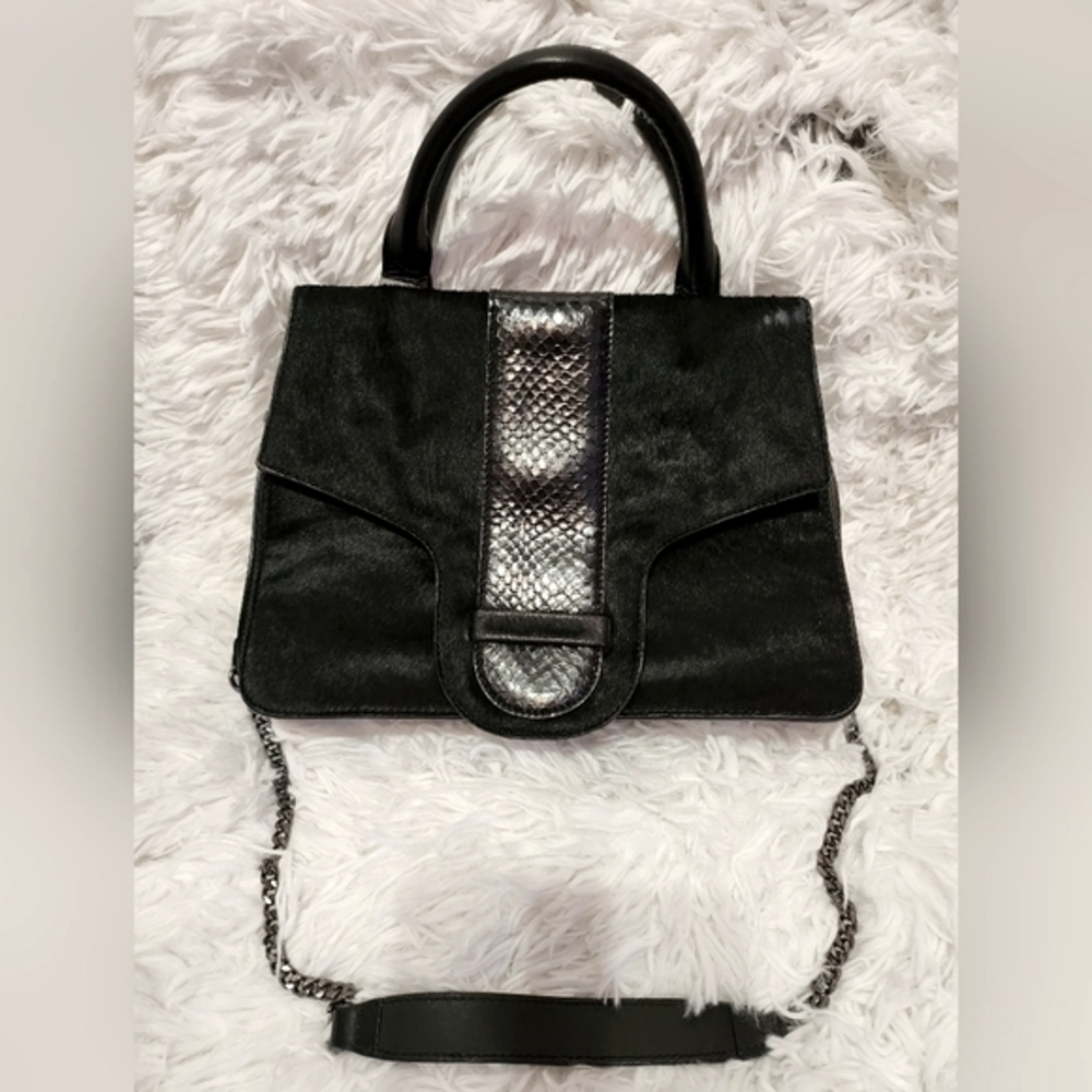 Fur and leather‎ purse
